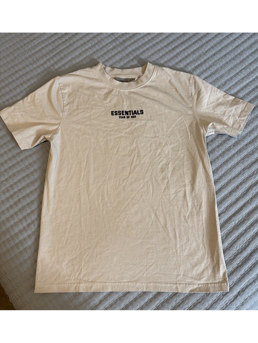 Fear of God Essentials Tee - Light Oatmeal Gray-Size Medium